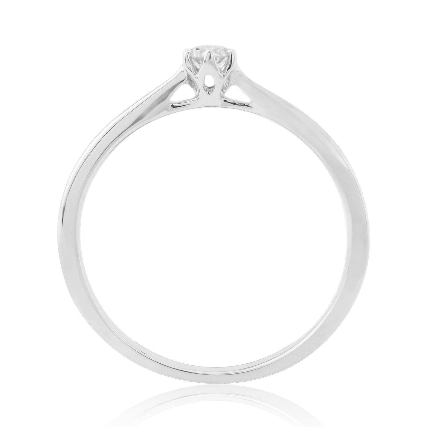 9ct White Gold Solitaire Diamond Ring - DIA