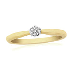 9ct Gold Solitaire Diamond Ring 0.10ct