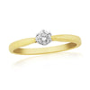 9ct Gold Solitaire Diamond Ring - Yellow Gold 0.15ct