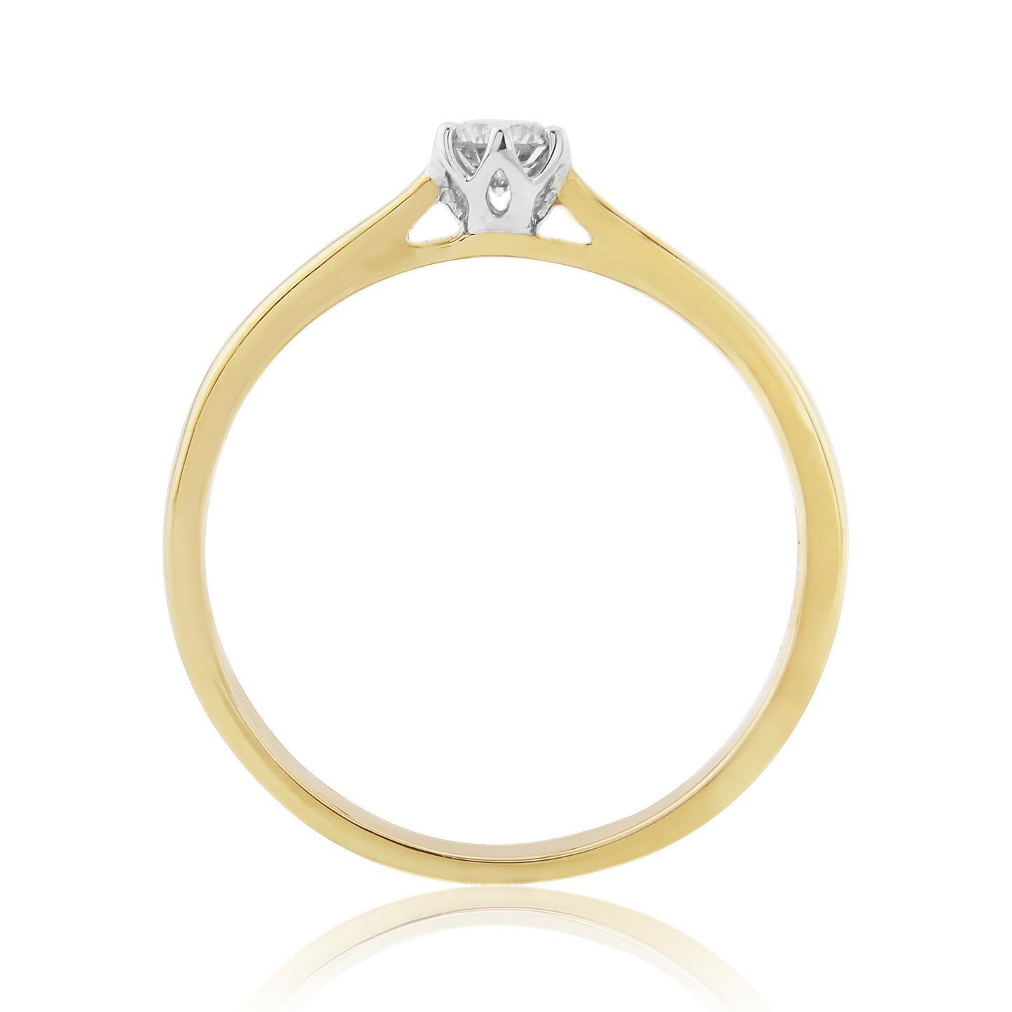 9ct Gold Solitaire Diamond Ring - Yellow Gold 0.15ct