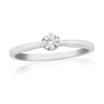 9ct White Gold Solitaire Diamond Ring - DR867W