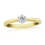 9ct Yellow Gold Solitaire Diamond Ring - DR868