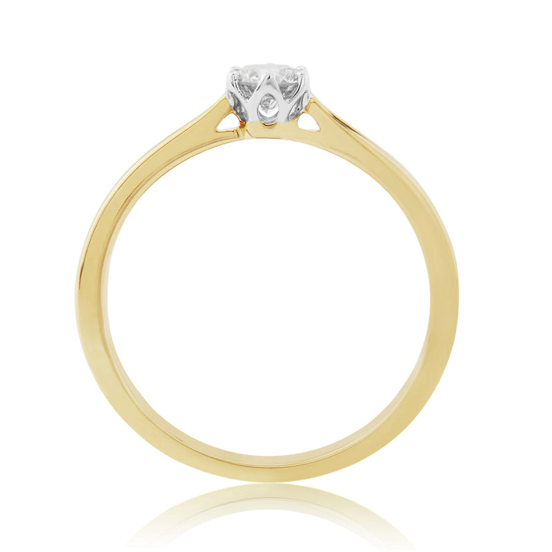 9ct Yellow Gold Solitaire Diamond Ring - DR868