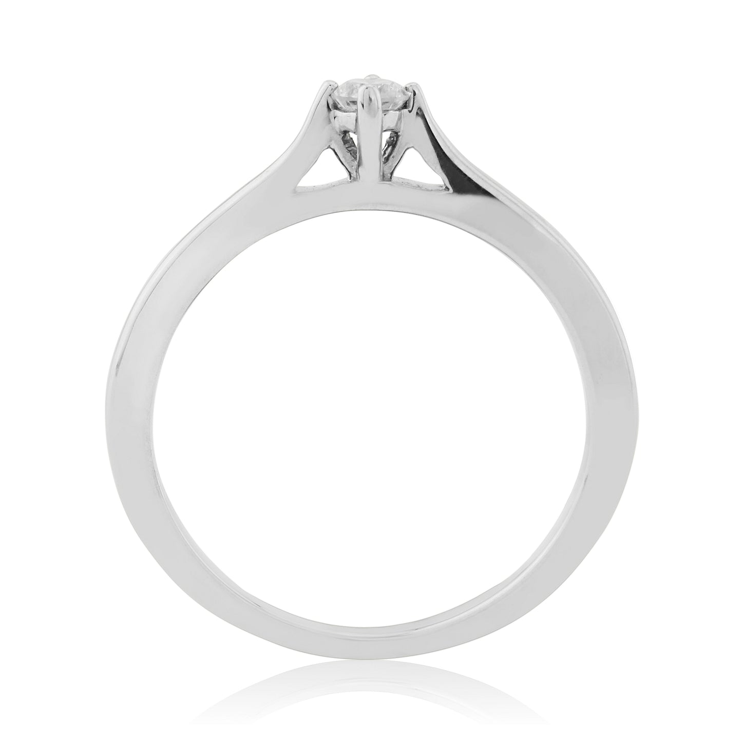 9ct White Gold Solitaire Diamond Ring 0.10ct