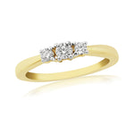 9ct Gold Trilogy Diamond Ring 0.25ct