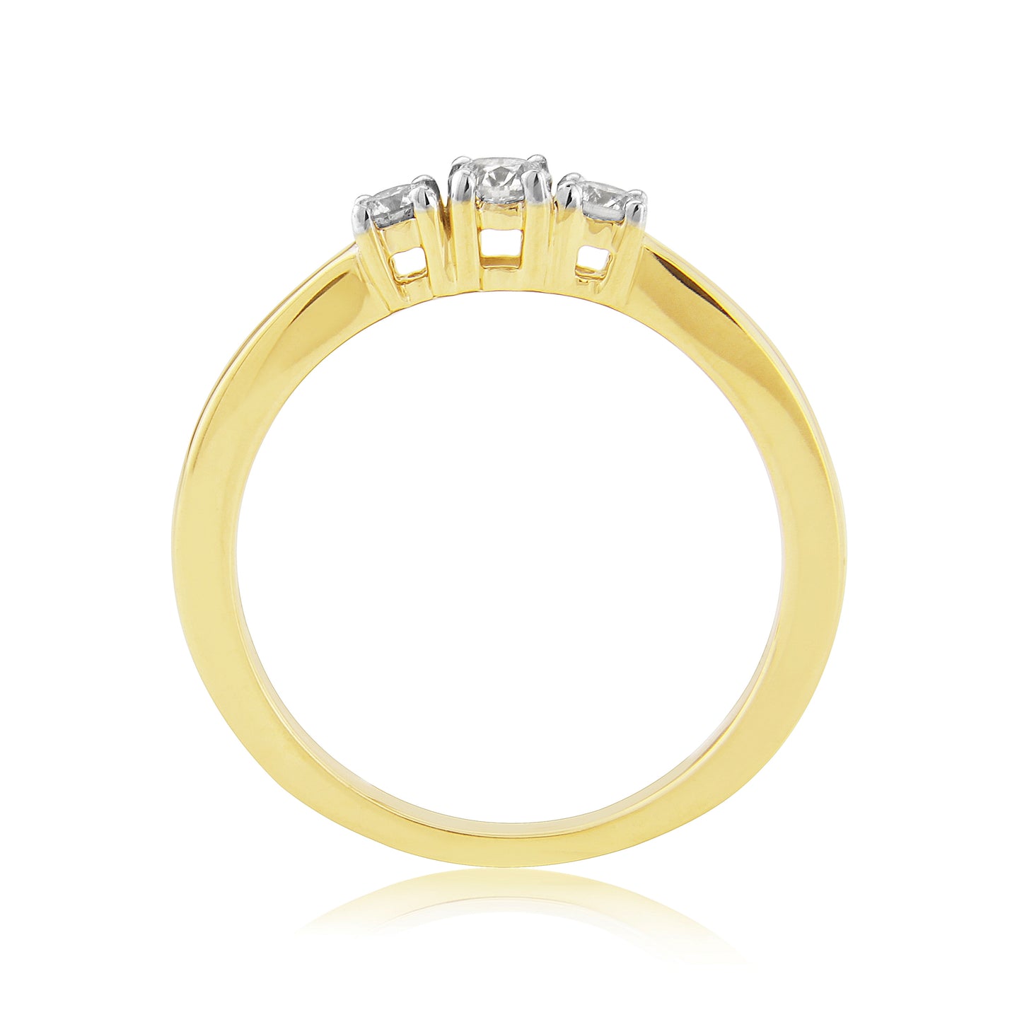 9ct Gold Trilogy Diamond Ring 0.25ct