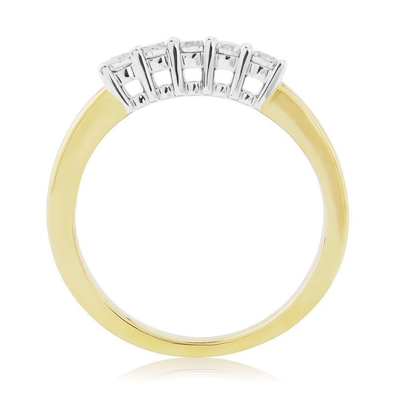 9ct Gold Five Stone Diamond Ring