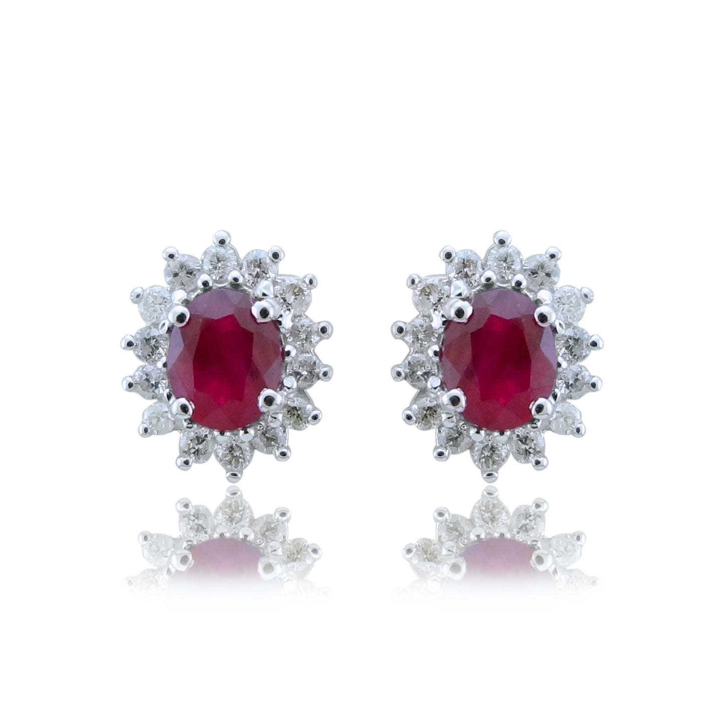 9ct Y Ruby & Diamond Earrings