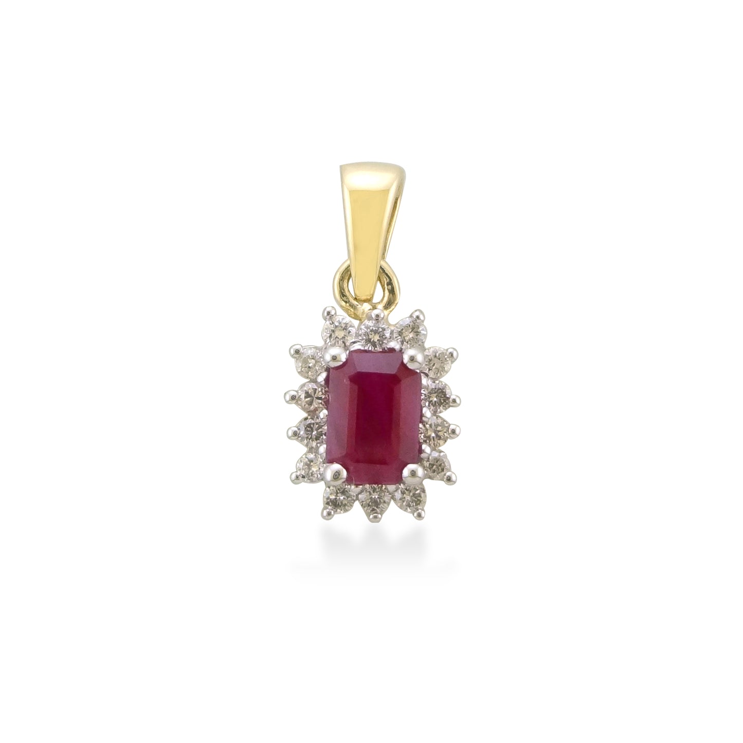 9ct Gold Ruby and Diamond Pendant