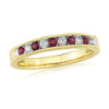 9ct Gold Ruby & Diamond Half Eternity Ring