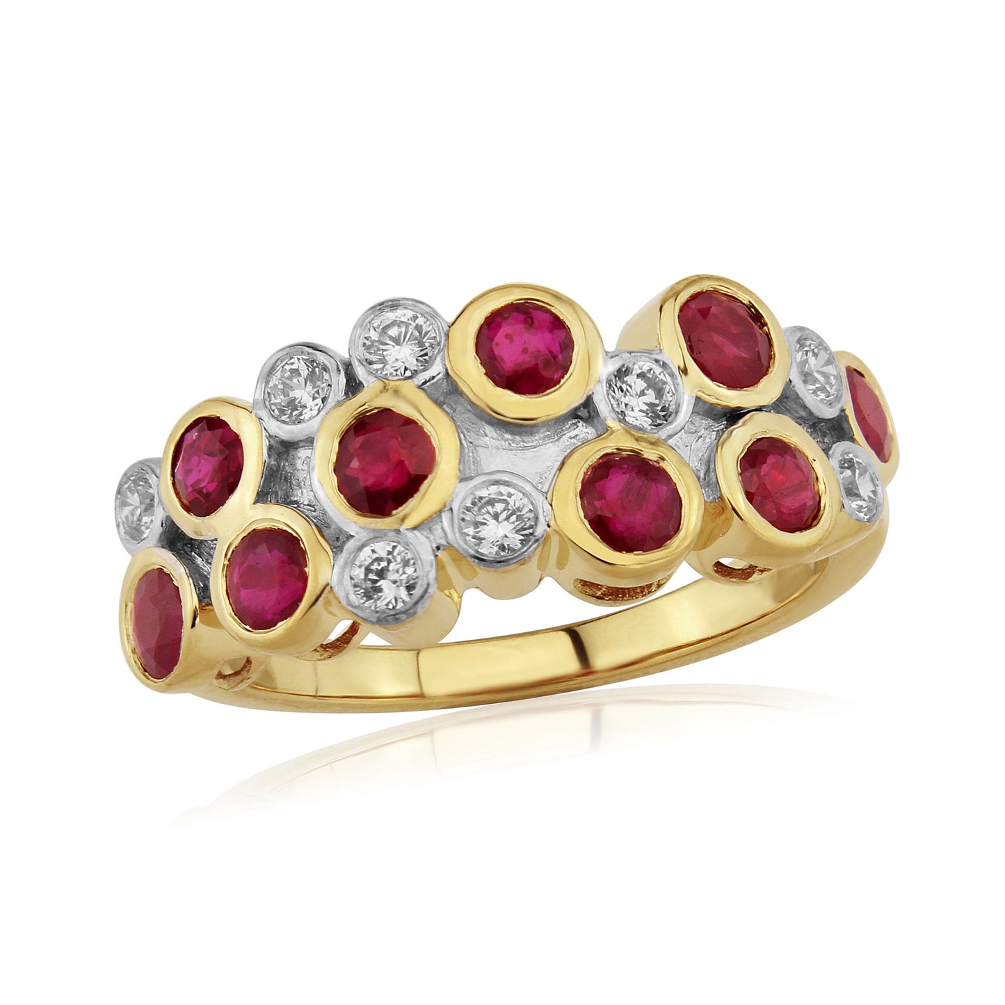 9ct Ruby & Diamond Bubble Ring