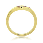 9ct Gold Ruby & Diamond Wishbone Ring
