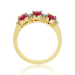 9ct Ruby & Diamond Ring - Yellow Gold