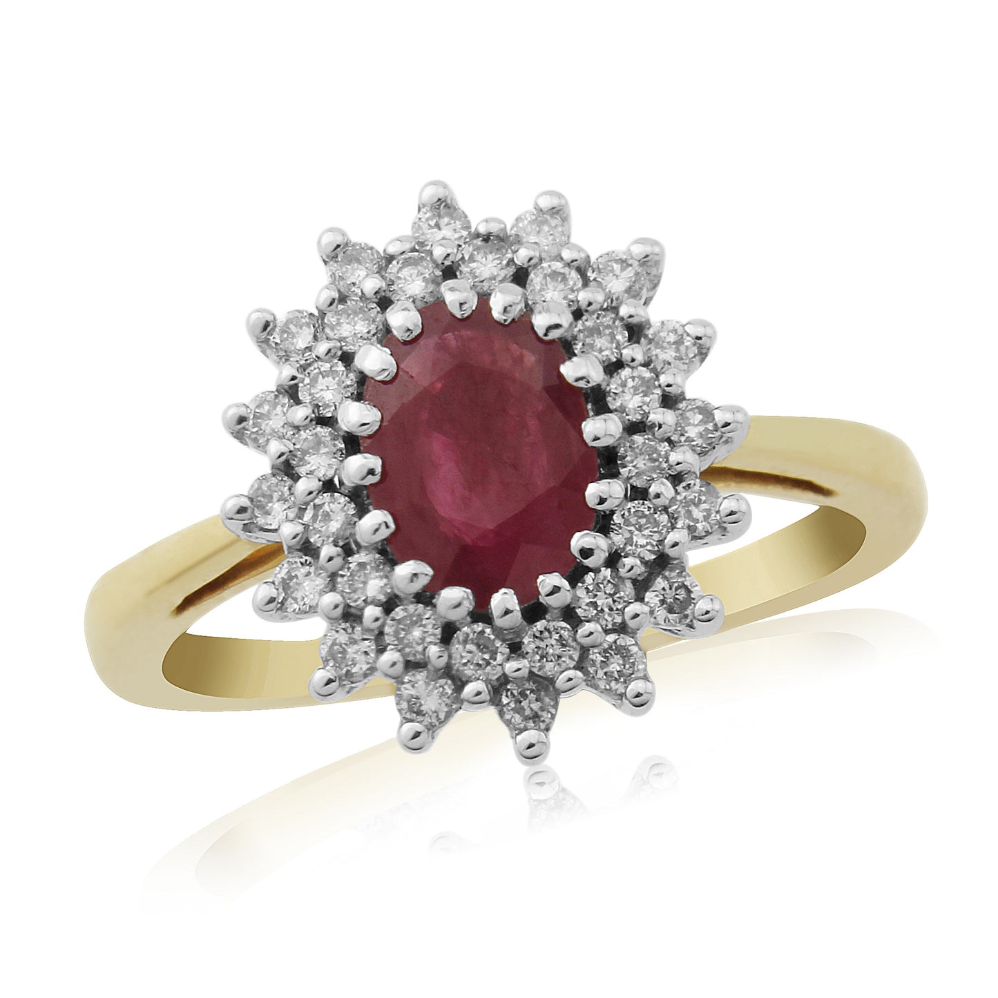 9ct Ruby & Diamond Cluster Ring