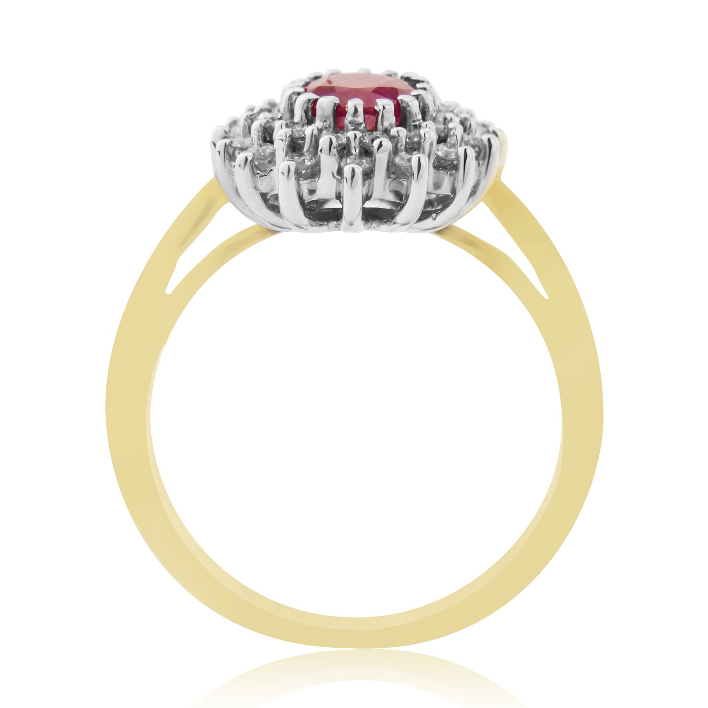 9ct Ruby & Diamond Cluster Ring