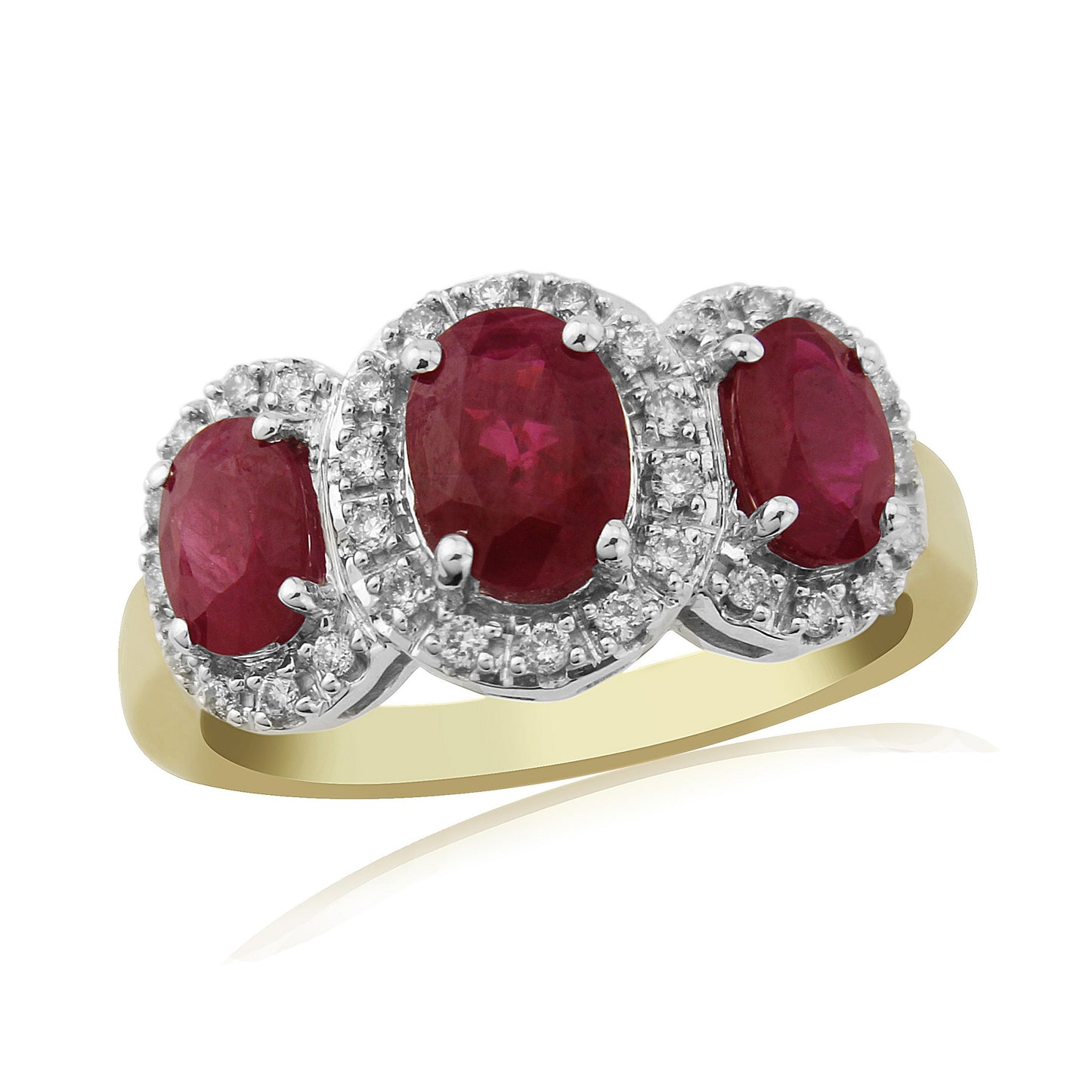 9ct Ruby & Diamond Cluster Ring