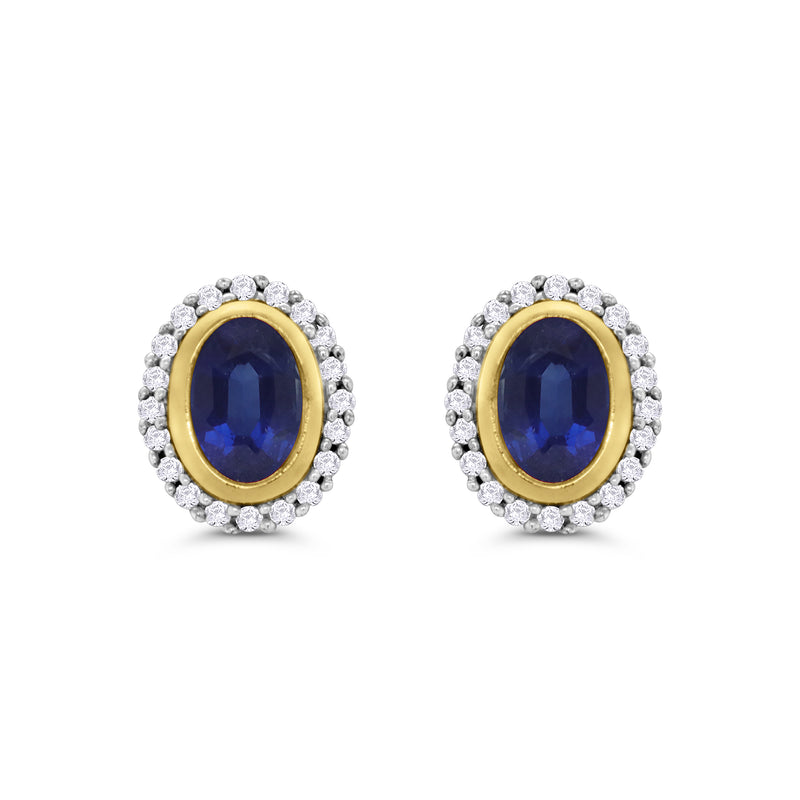 9ct Sapphire & Diamond Earrings DSE445