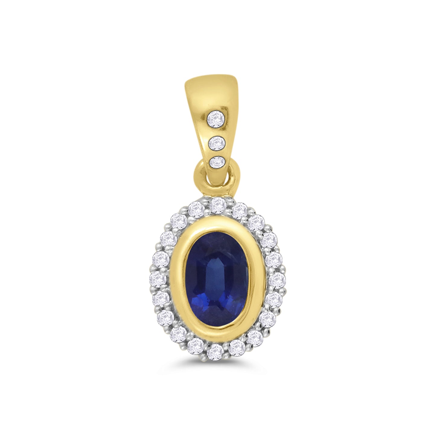 9ct Gold Sapphire & Diamond Pendant
