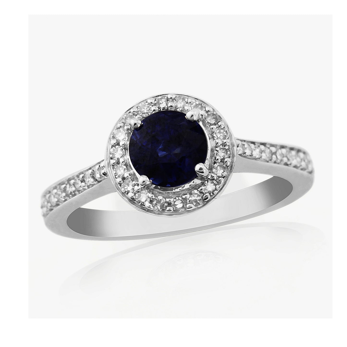 9ct White Gold Sapphire & Diamond Cluster Ring