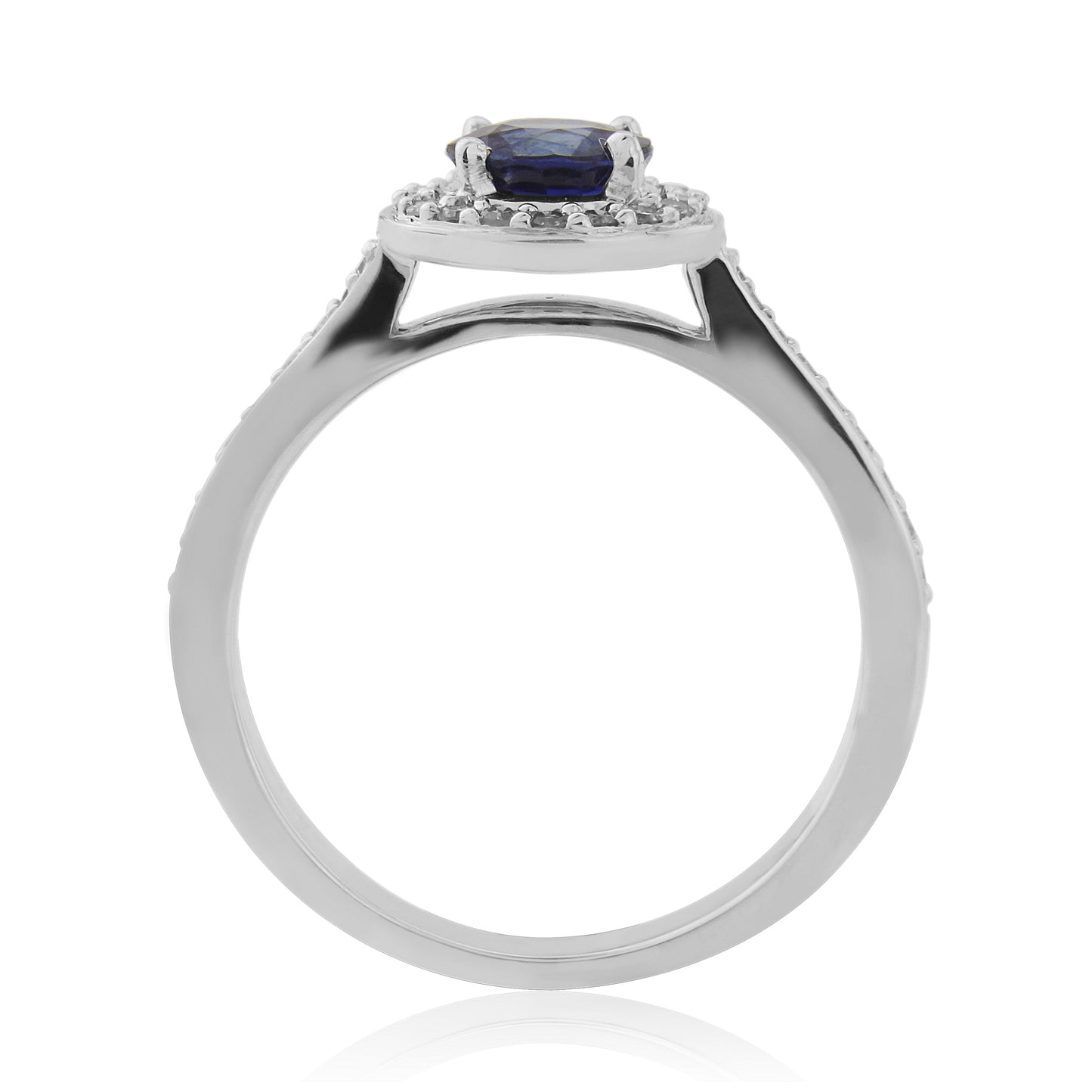 9ct White Gold Sapphire & Diamond Cluster Ring