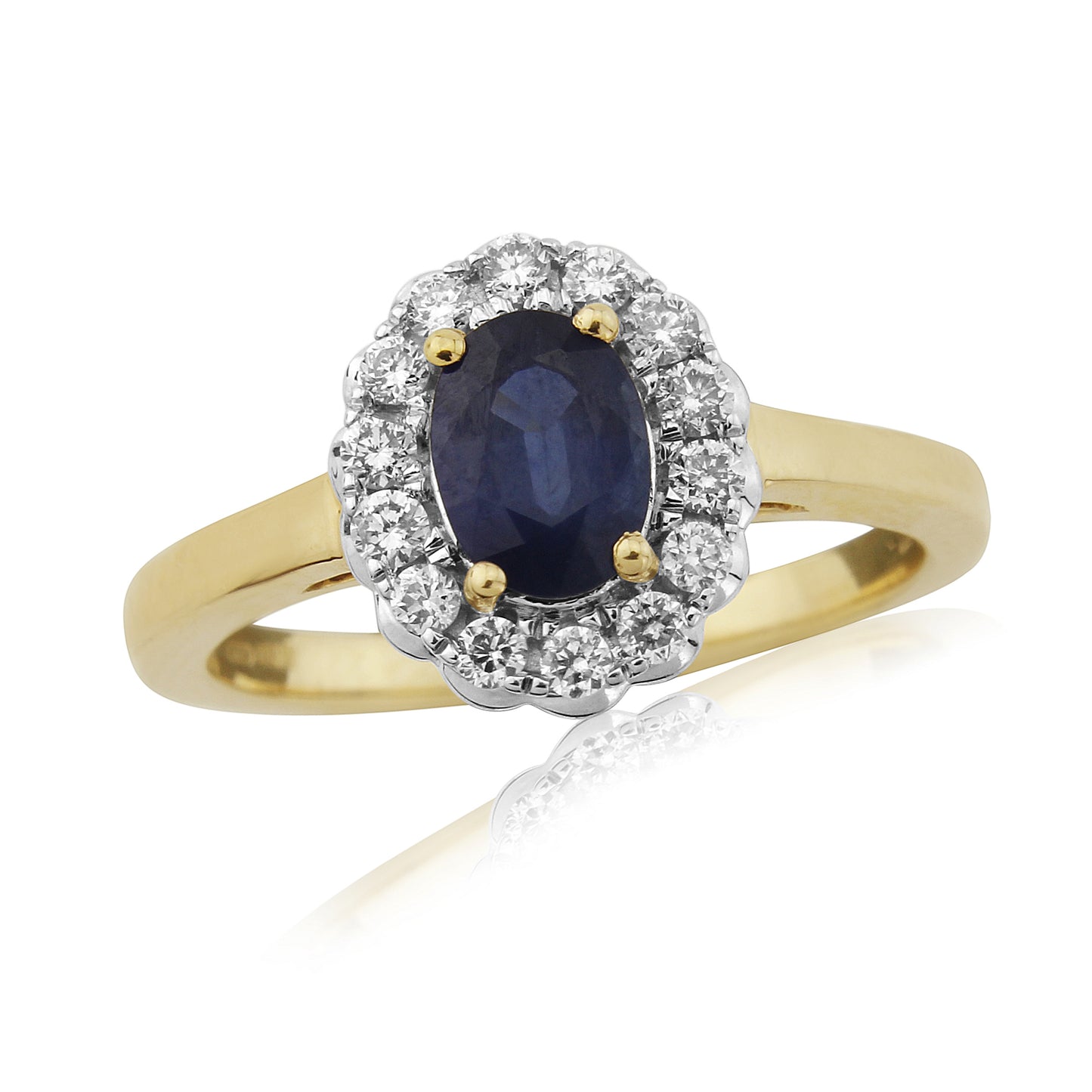 9ct Gold Sapphire & Diamond Cluster Ring