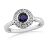 9ct White Gold Sapphire & Diamond Ring - Sapphire & Diamond