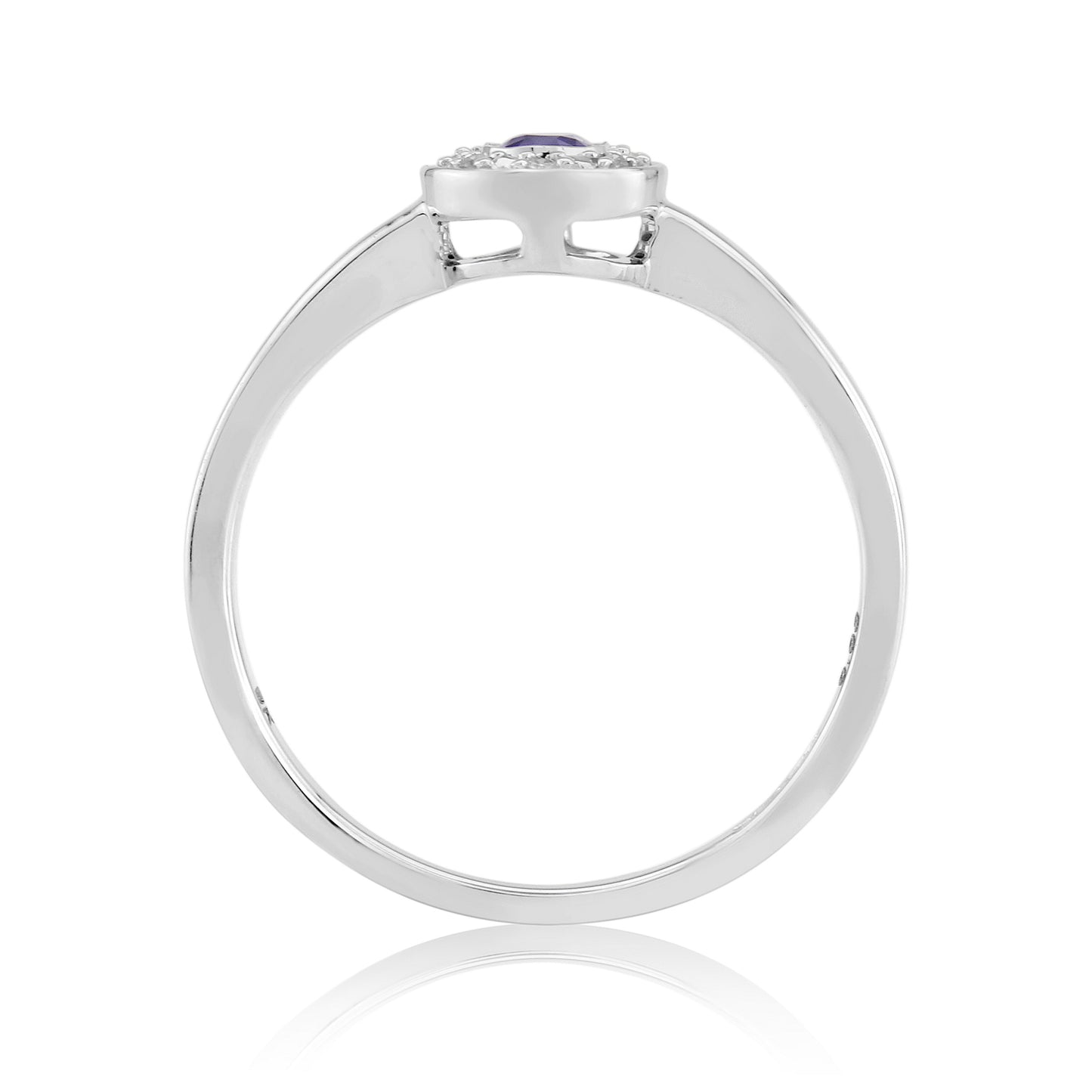 9ct White Gold Sapphire & Diamond Ring
