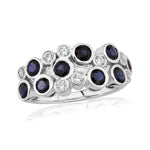 9ct White Gold Sapphire & Diamond Ring