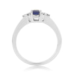 9ct White Gold Sapphire & Diamond Ring