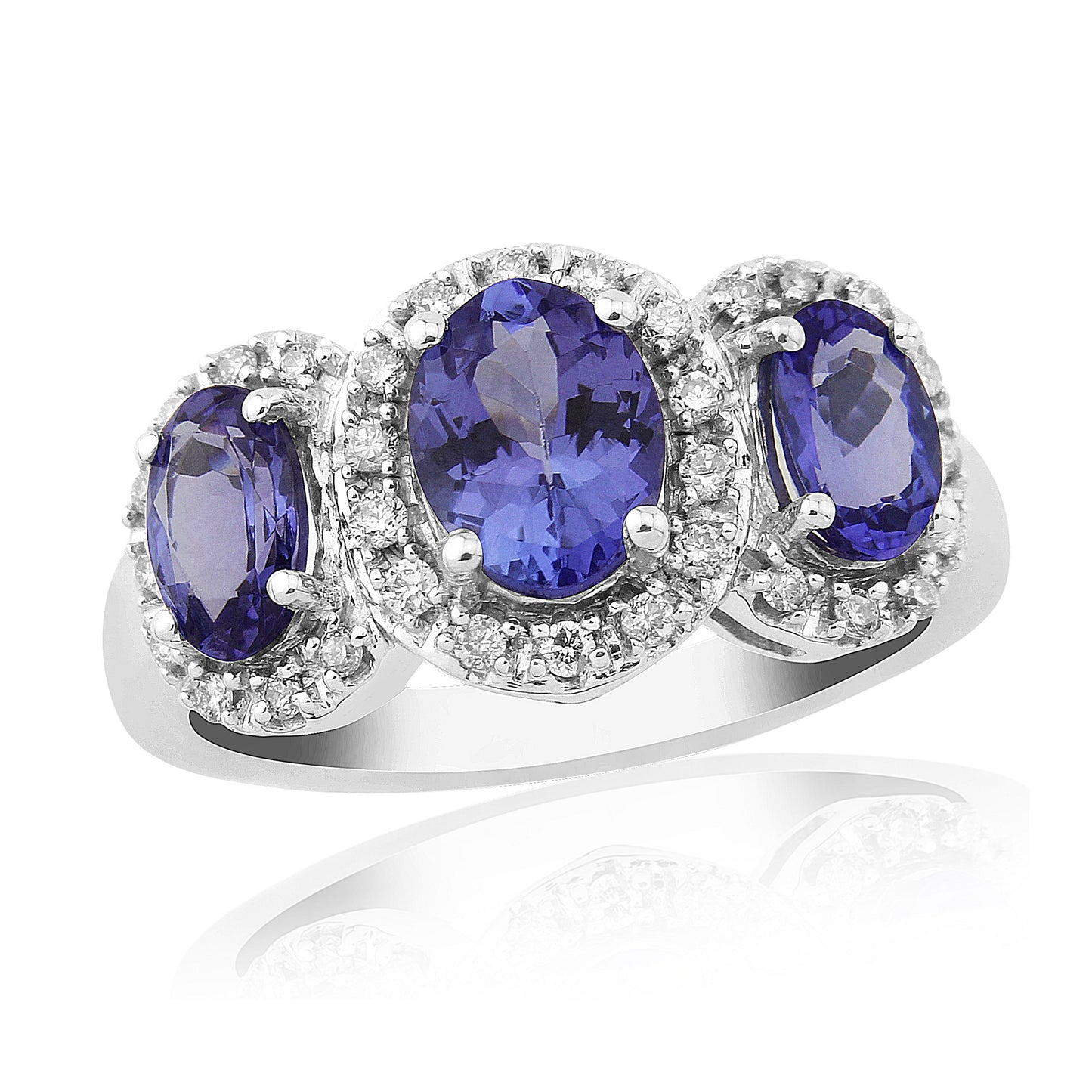 9ct WG Tanzanite & Diamond Ring - DTR844W