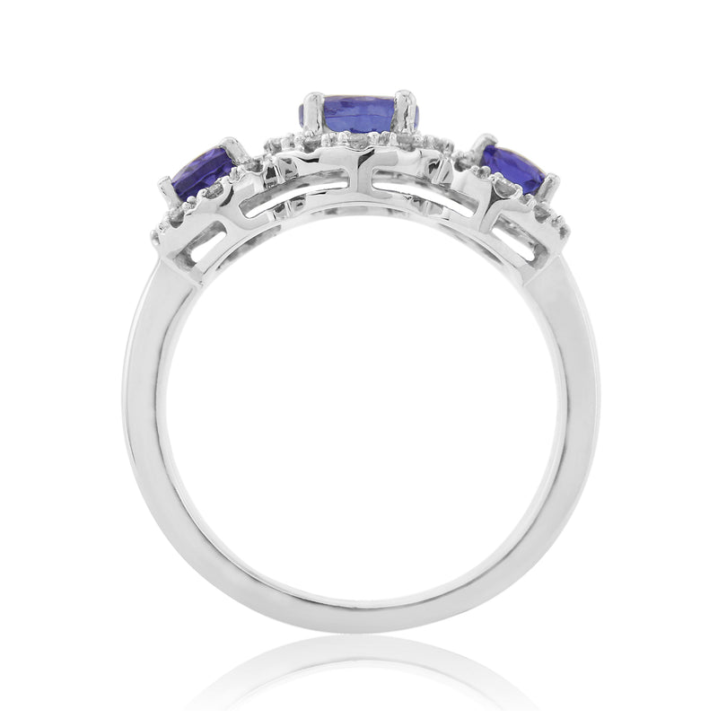 9ct WG Tanzanite & Diamond Ring - DTR844W