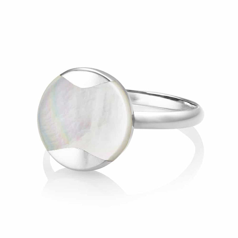 Jersey Pearl Dune Silver Mother Of Pearl Ring DUR-SS - Finger Size N 1/2