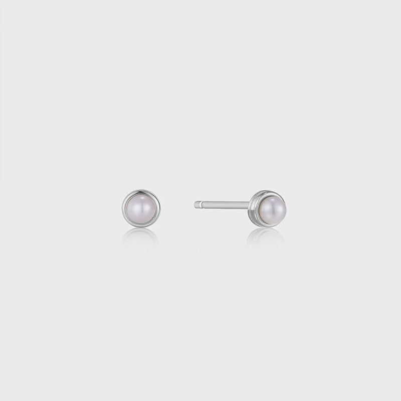 ANIA HAIE Silver Pearl Cabochon Stud Earrings E043-01H