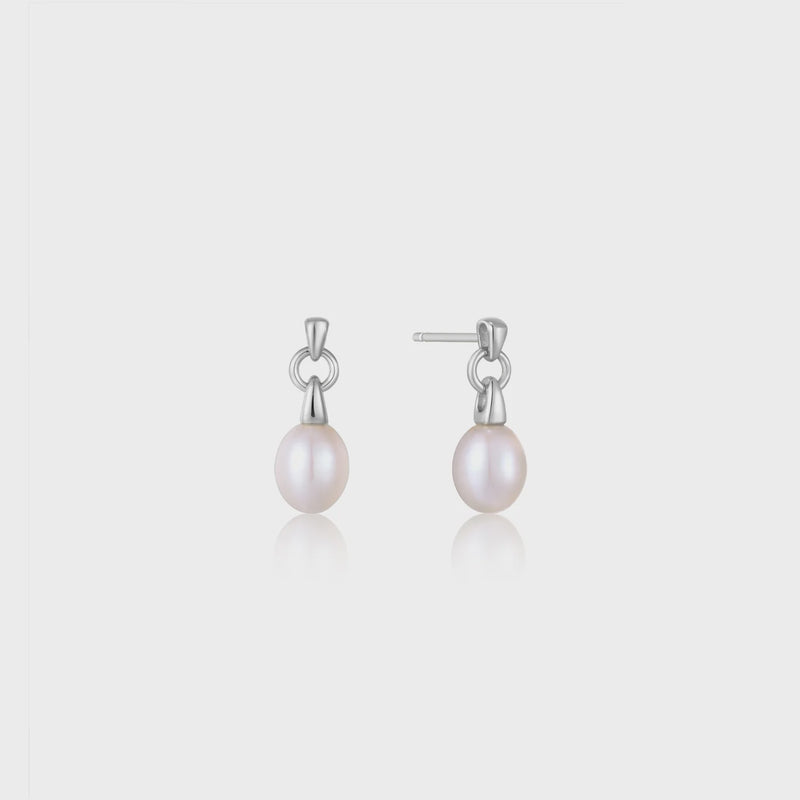 ANIA HAIE Silver Pearl Drop Stud Earrings E043-02H