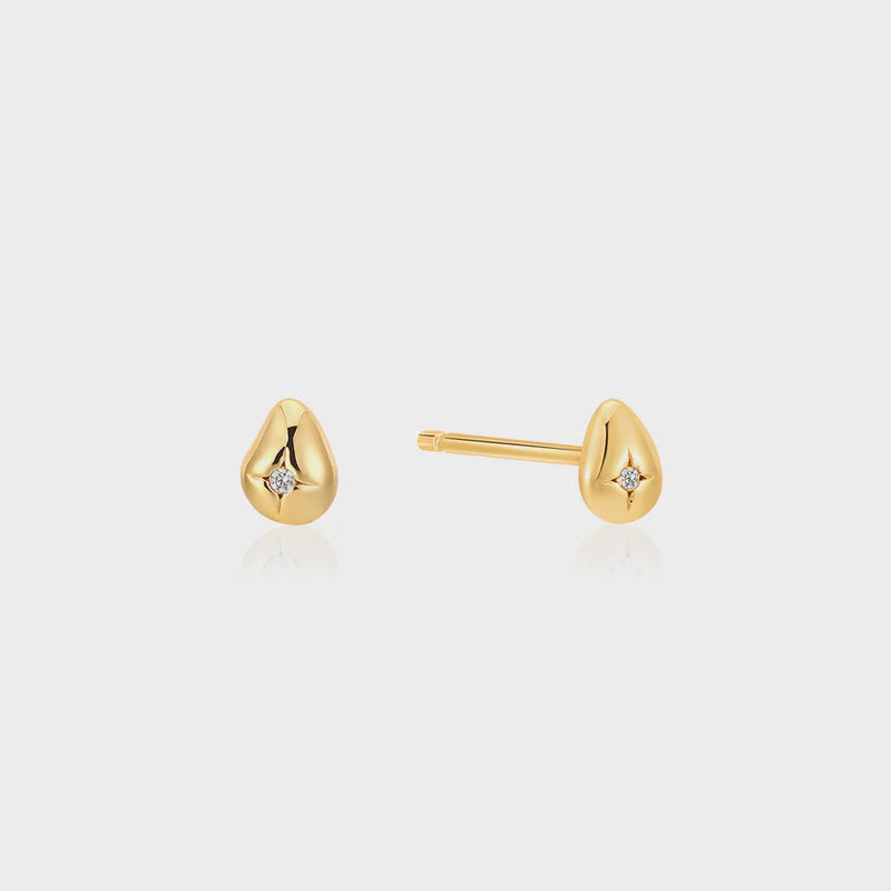 ANIA HAIE Gold Pebble Sparkle Stud Earrings E043-05G