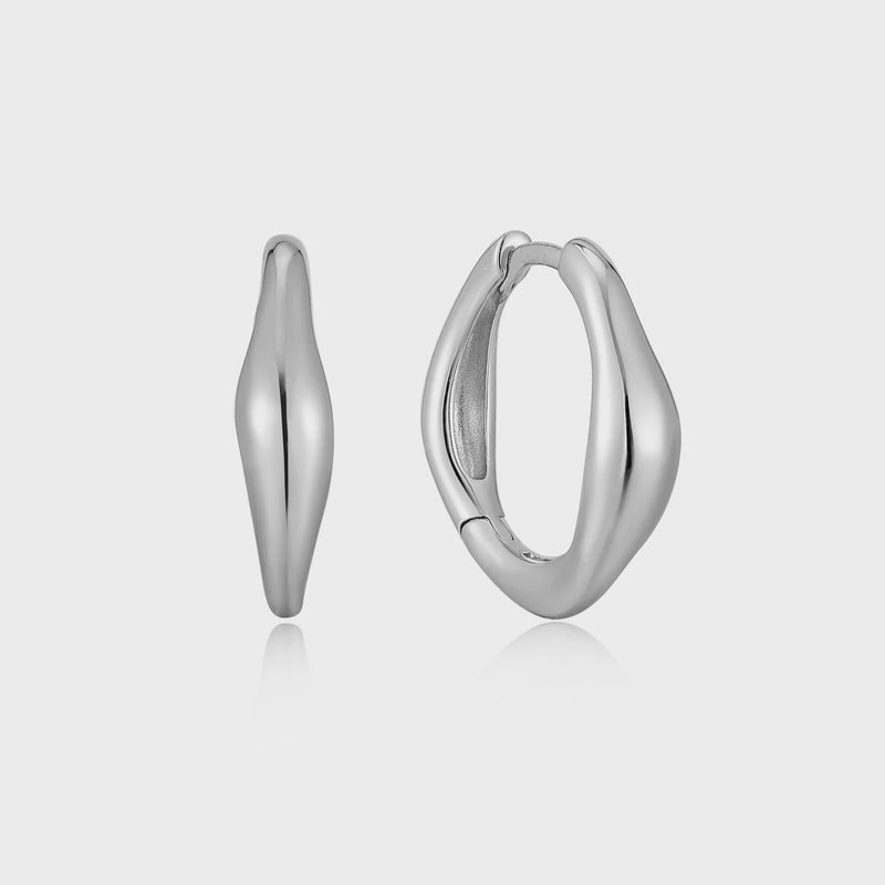 ANIA HAIE Silver Wave Huggie Hoop Earrings E044-03H