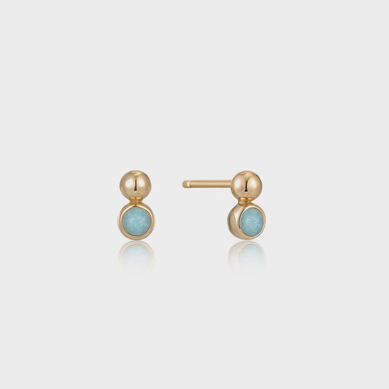 ANNIA HAIE Gold Orb Amazonite Stud Earrings E045-01G-AM