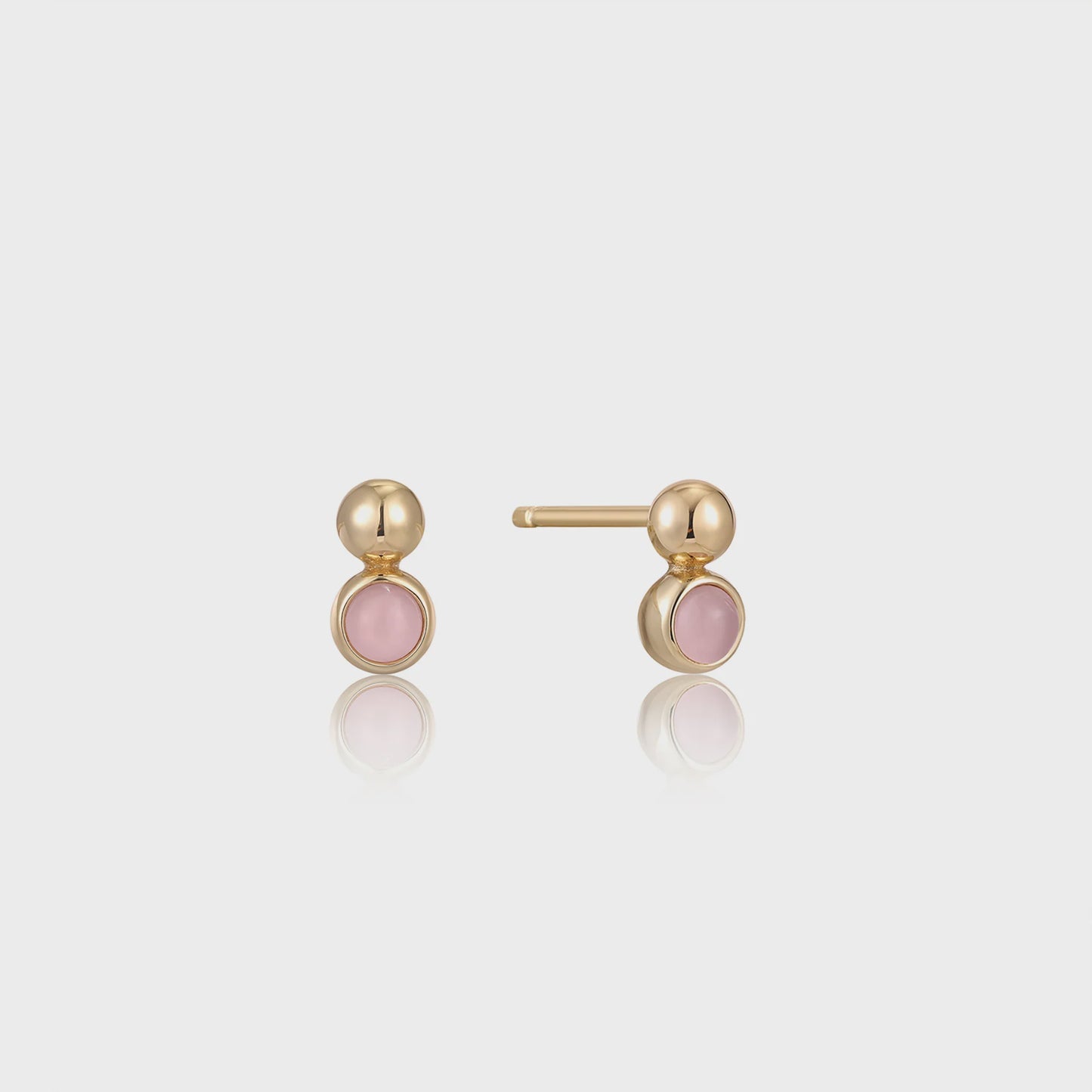 ANIA HAIE Gold Orb Rose Quartz Stud Earrings E045-01G-RQ