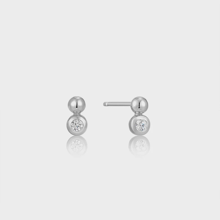 ANIA HAIE Silver Orb Sparkle Stud Earrings E045-01H-CZ