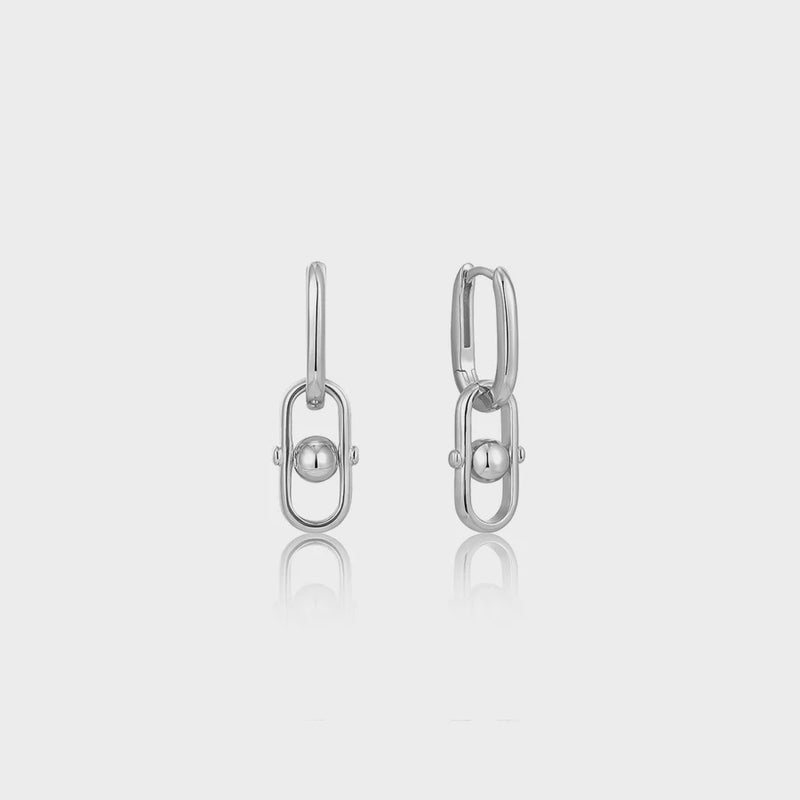 ANNIA HAIE Silver Orb Link Drop Earrings E045-04H