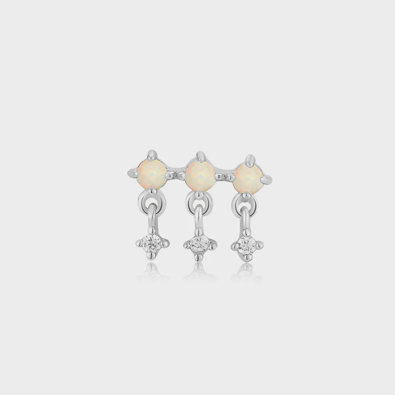 ANIA HAIE Silver Kyoto Opal Drop Sparkle Barbell Single Earring E047-04H