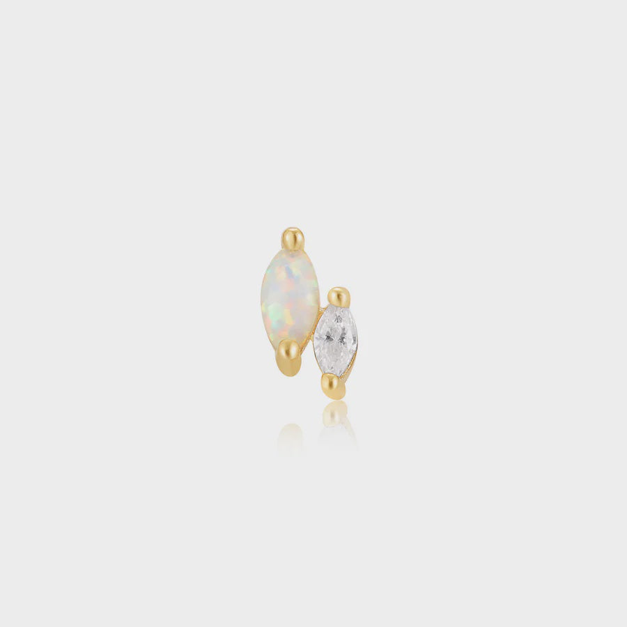 ANIA HAIE Gold Kyoto Opal and Sparkle Marquise Barbell Single Earring E047-07G