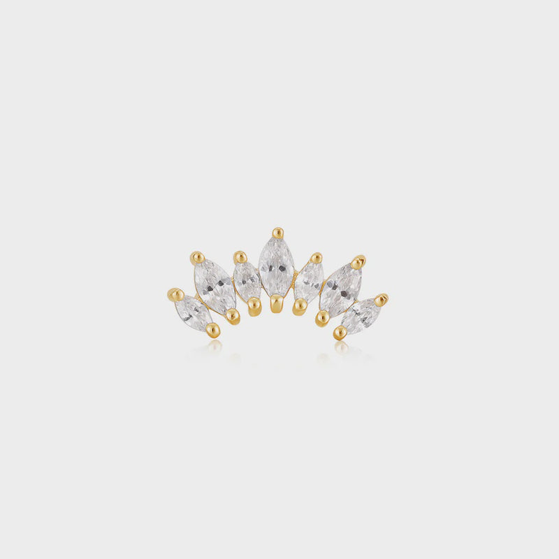 ANIA HAIE Gold Sparkle Marquise Climber Barbell Single Earring E047-08G