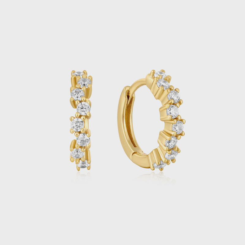 ANIA HAIE Gold Sparkle Cluster Huggie Hoop Earrings E047-09G