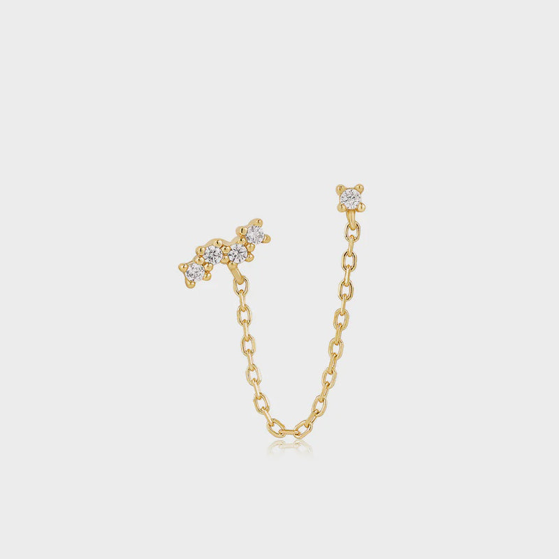 ANIA HAIE Gold Celestial Drop Chain Barbell Single Earring E047-10G
