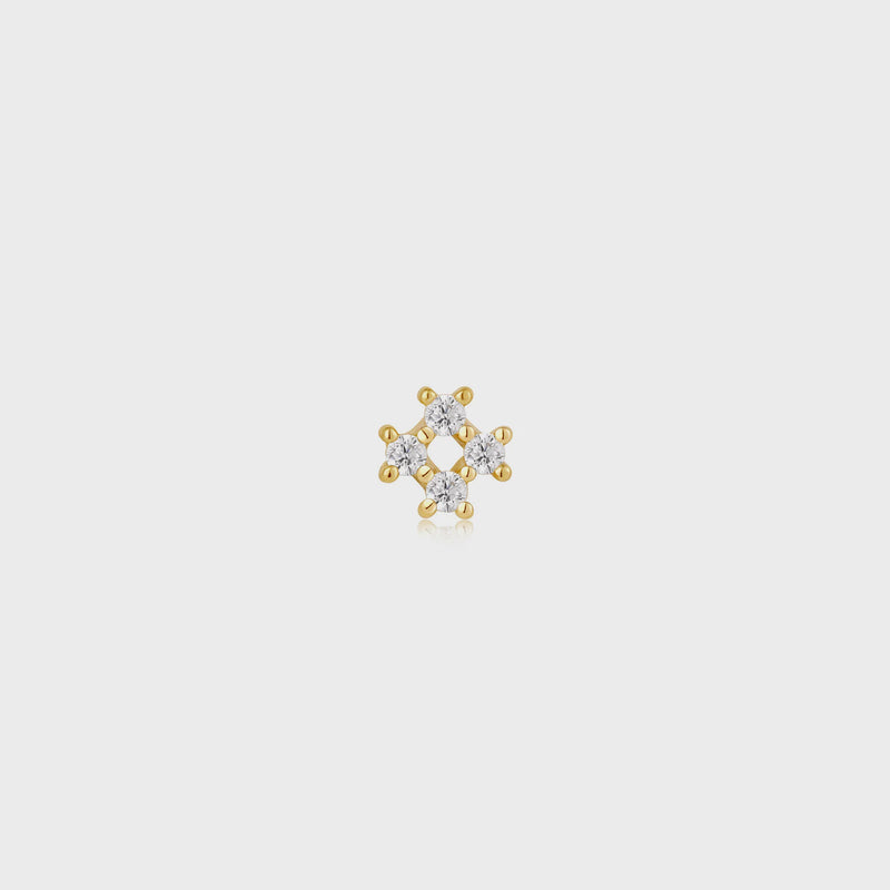 ANIA HAIE Gold Sparkle Cross Barbell Single Earring E047-13G