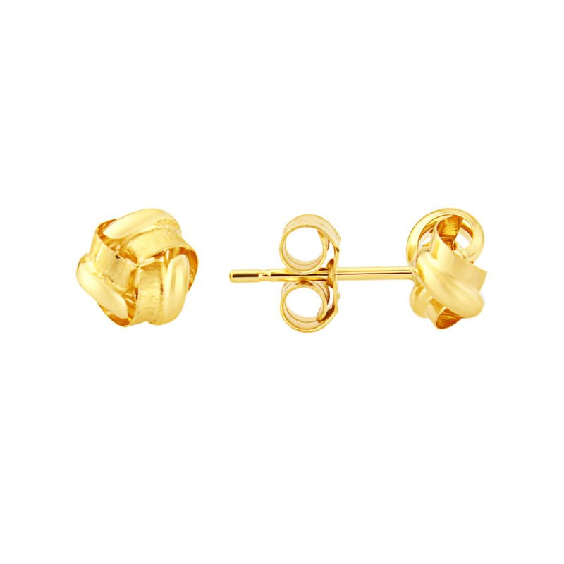9ct Gold Frosted Knot Earrings