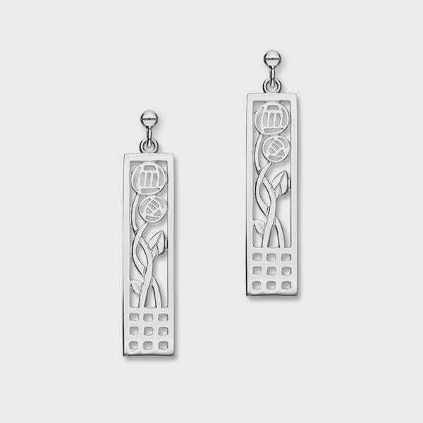 Ortak Charles Rennie Mackintosh Silver Earrings E475