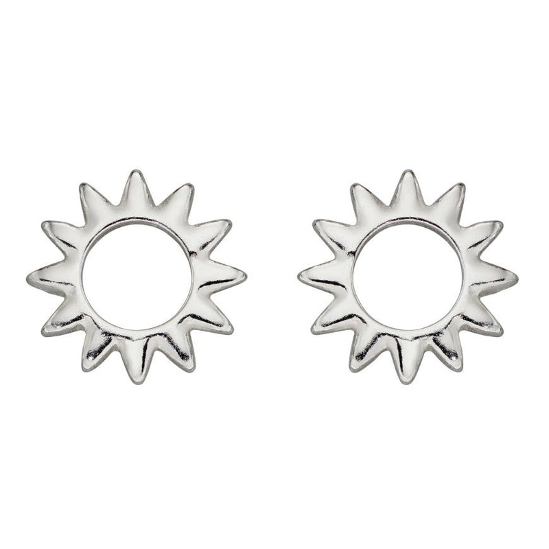 Silver Open Sun Stud Earring E5989