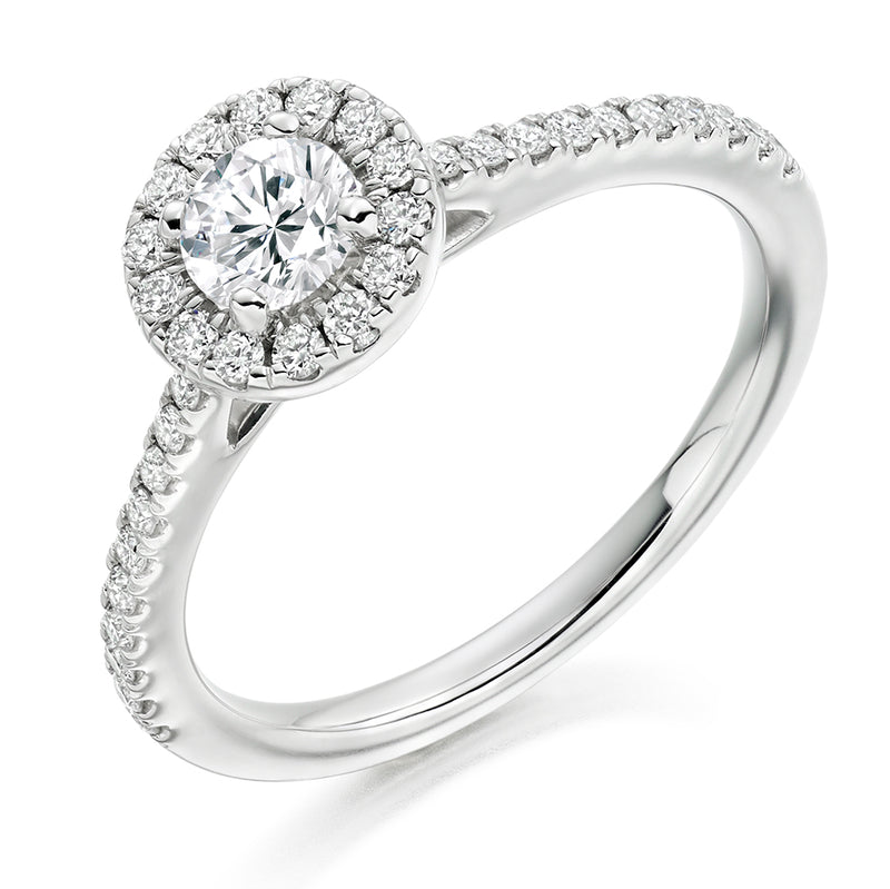 Platinum Diamond Halo Cluster Ring - ENG3752-A